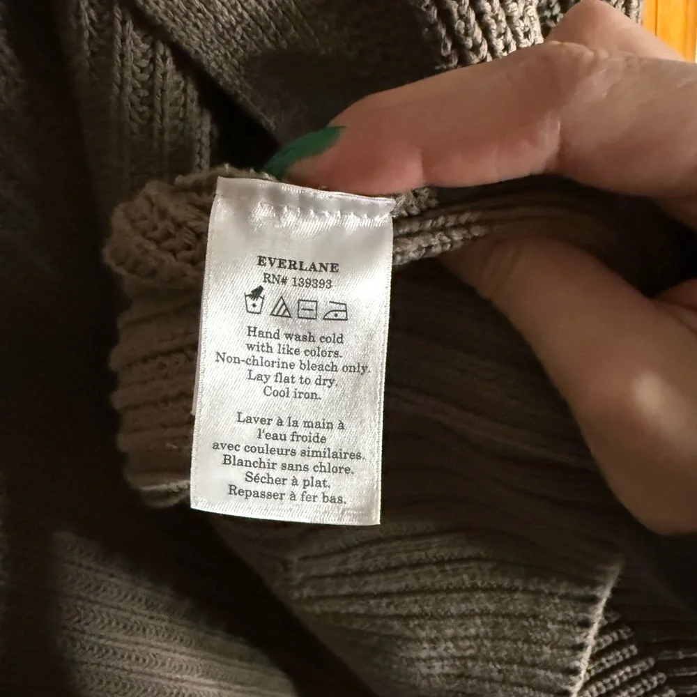 Everlane The Oversized Cotton Ribbed Cardigan in Clay Women’s Medium - Picture 5 of 11